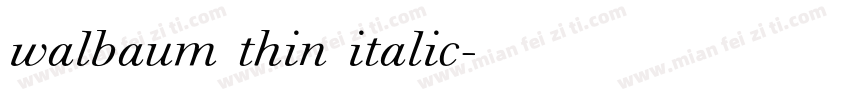 walbaum thin italic字体转换